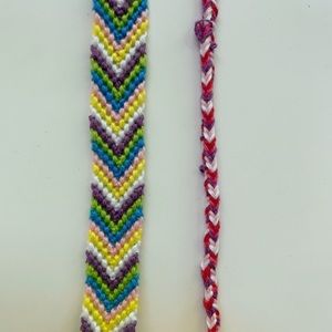 Two bracelet chevron and hand weave bracelet